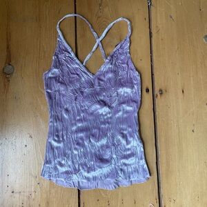 Topshop pink velvet top, cut at bottom. Size 2